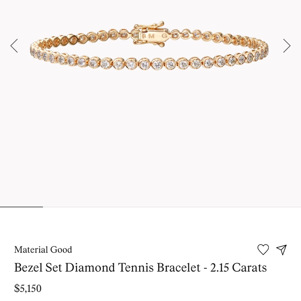 Material Good Bezel Set Diamond Tennis Bracelet - 2.15 Carats